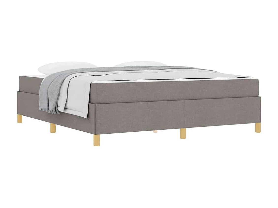 Cama tipo Box Spring Taupe y Blanco 180 x 200 cm tela