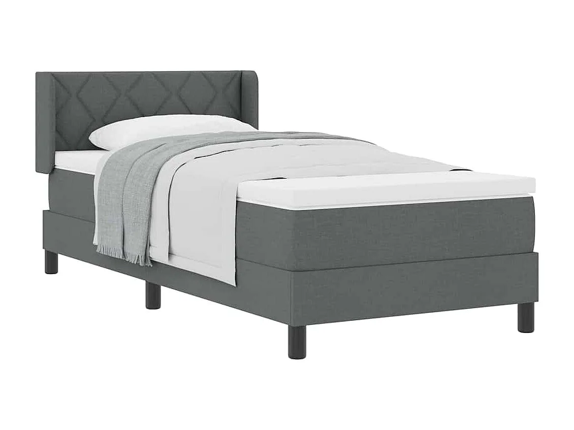 Cama box spring con colchón Gris oscuro 100 x 200 cm
