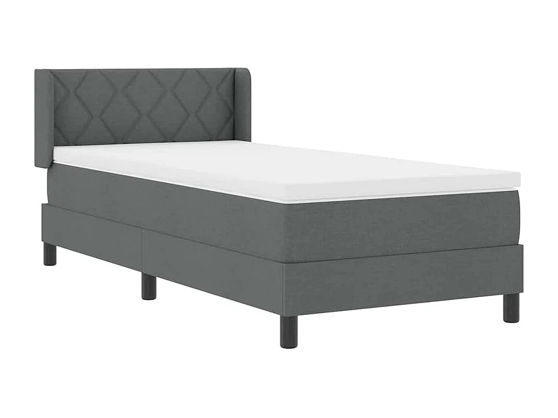 Cama box spring con colchón Gris oscuro 100 x 200 cm