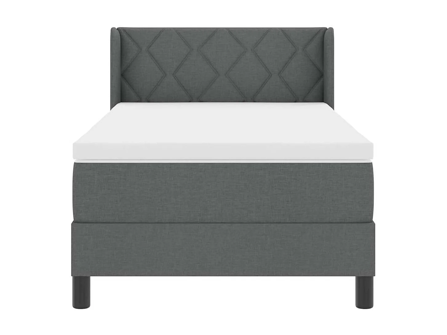 Cama box spring con colchón Gris oscuro 100 x 200 cm