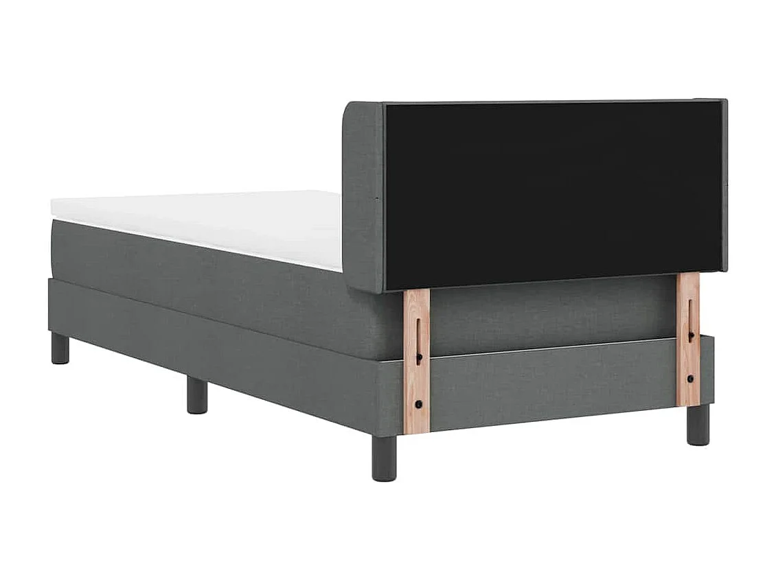 Cama box spring con colchón Gris oscuro 100 x 200 cm