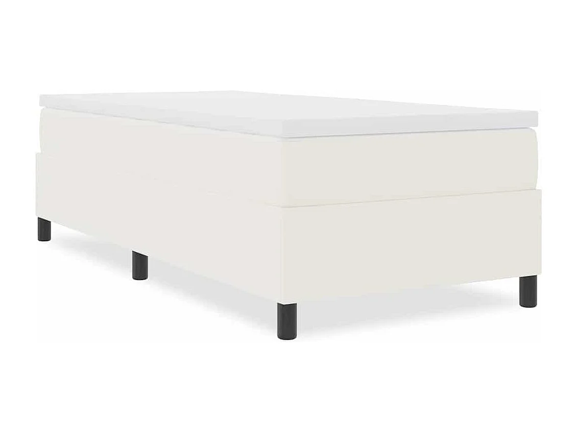 Cama tipo Box Spring Crema 90 x 190 cm Telas de pana