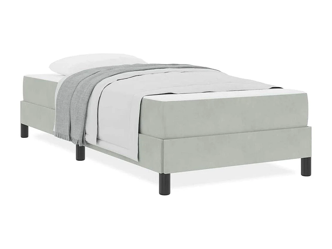Boxspringbed met matras Lichtgrijs 80 x 220 cm Fluweel