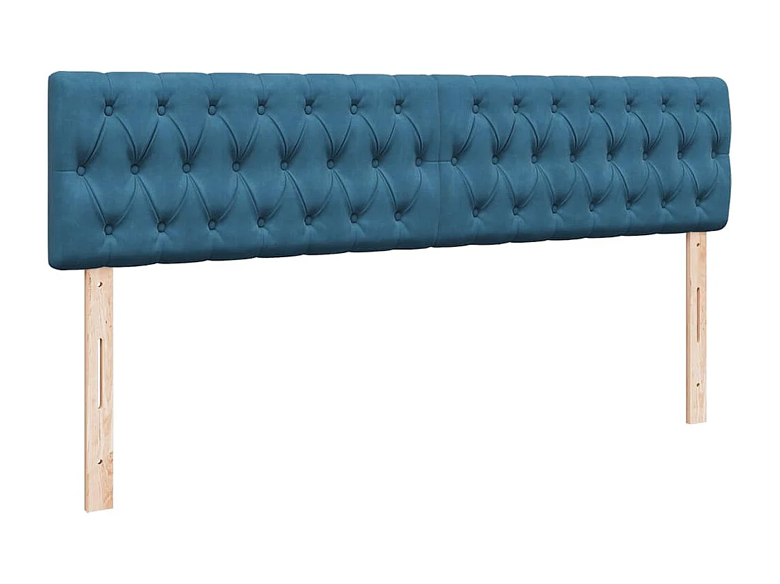 Cadre de lit ottoman avec matelas bleu foncé 200x200 cm velours