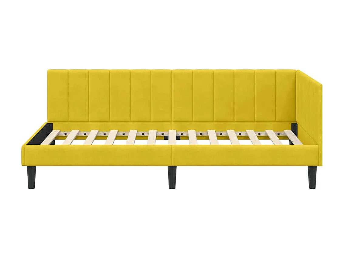 Estructura de cama en esquina Amarillo 90 x 190 cm Terciopelo