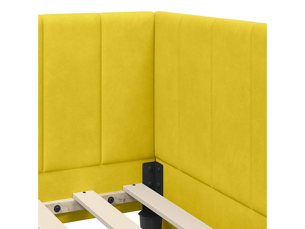 met hoofdeinde Geel 90 x 190 cm Fluweel