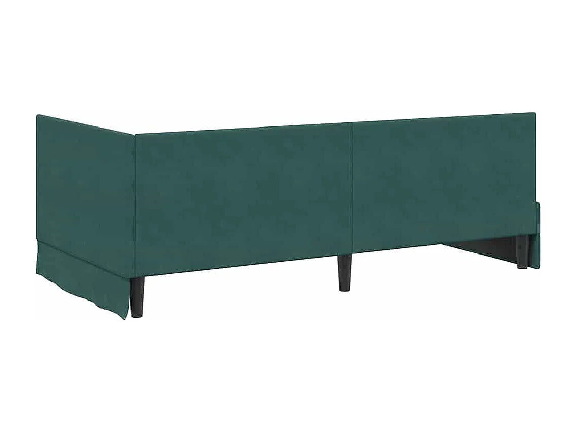 Cadre de lit d'angle Vert foncé 100 x 200 cm Velours