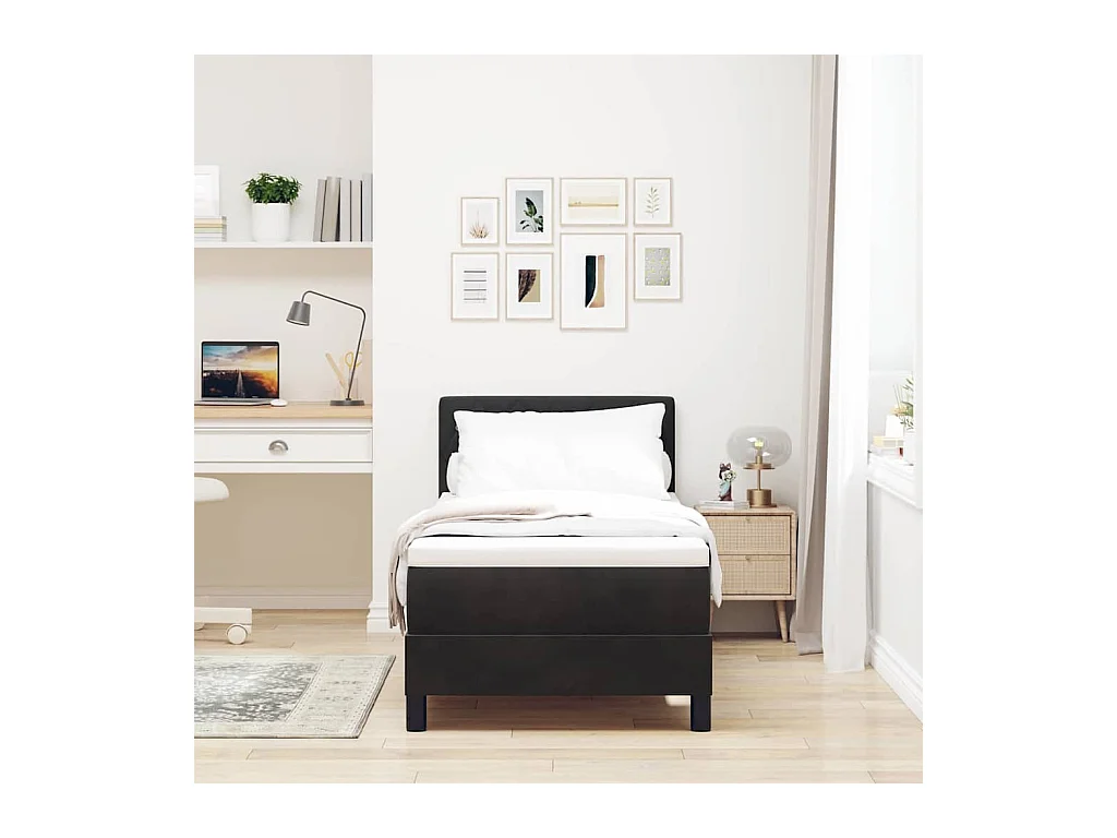 Cadre de lit avec matelas Noir 80 x 200 cm Velours