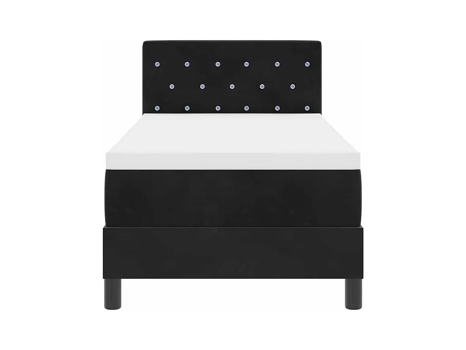 Cadre de lit avec matelas Noir 80 x 200 cm Velours