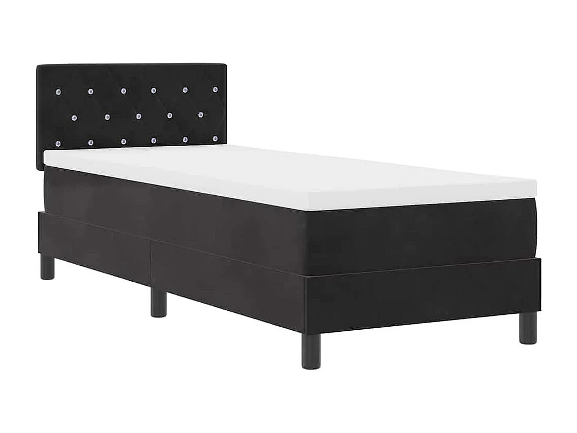 Cadre de lit avec matelas Noir 80 x 200 cm Velours
