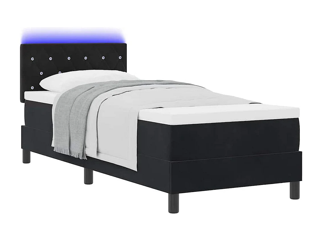 Cadre de lit avec matelas Noir 80 x 200 cm Velours