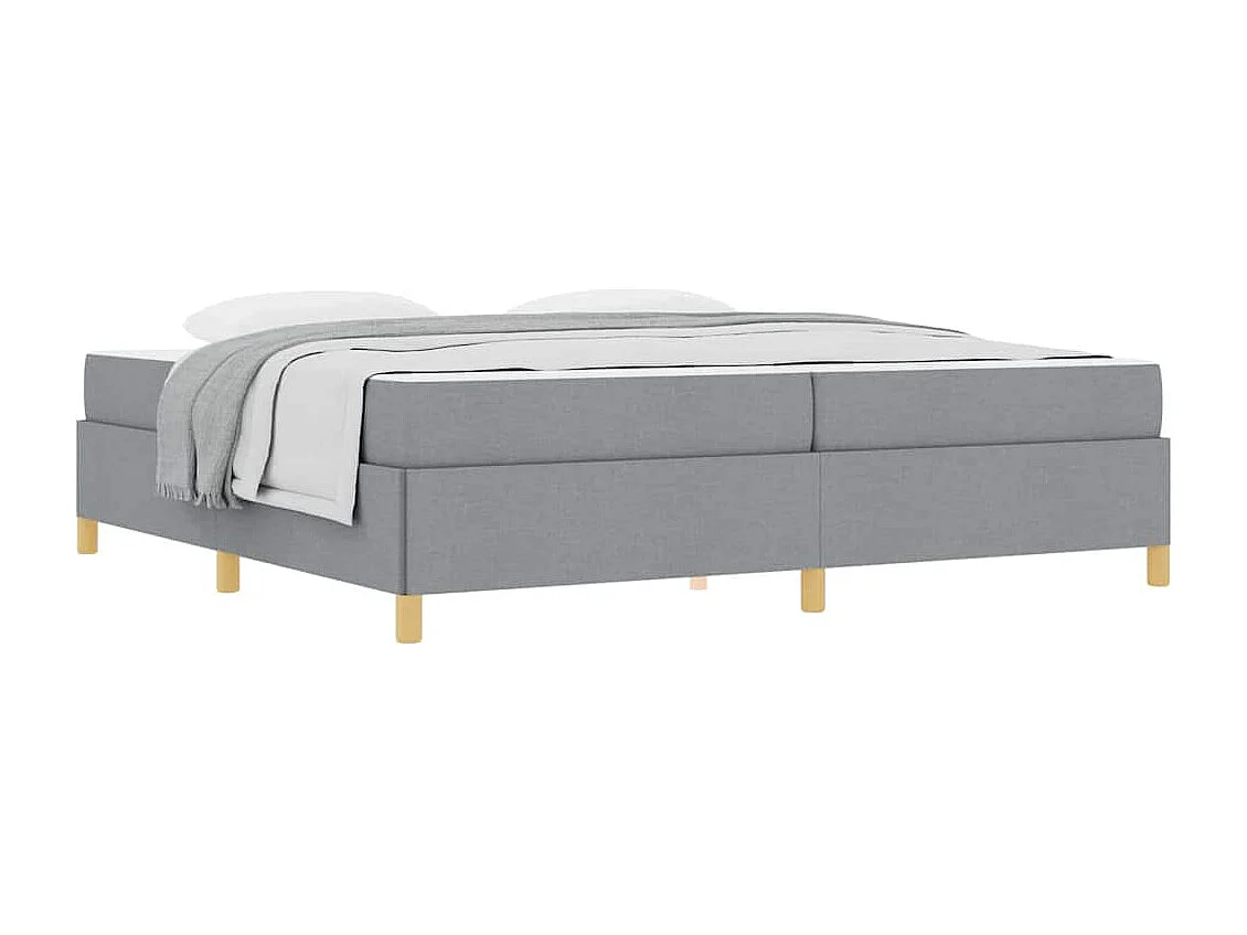 Cama Box com colchão Cinza claro e Branco 200 x 200 cm tecido