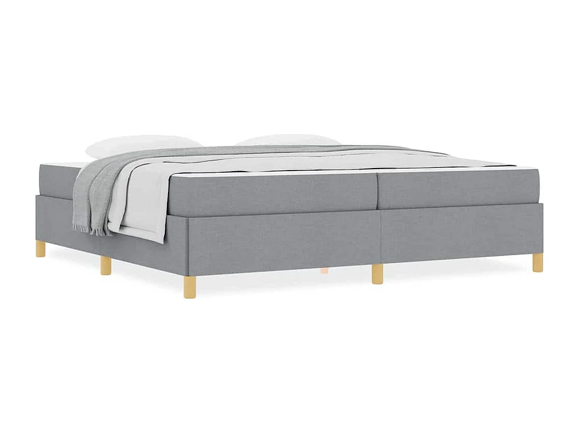 Cama Box com colchão Cinza claro e Branco 200 x 200 cm tecido