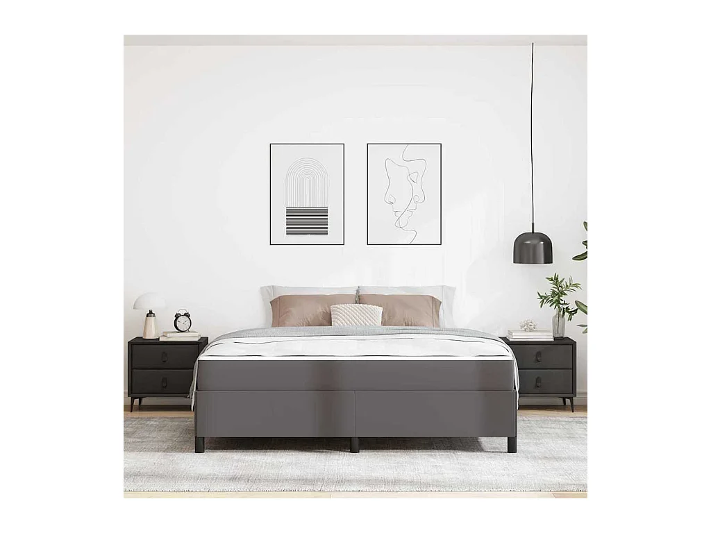 Estructura de cama con colchón con colchón Gris 180 x 200 cm