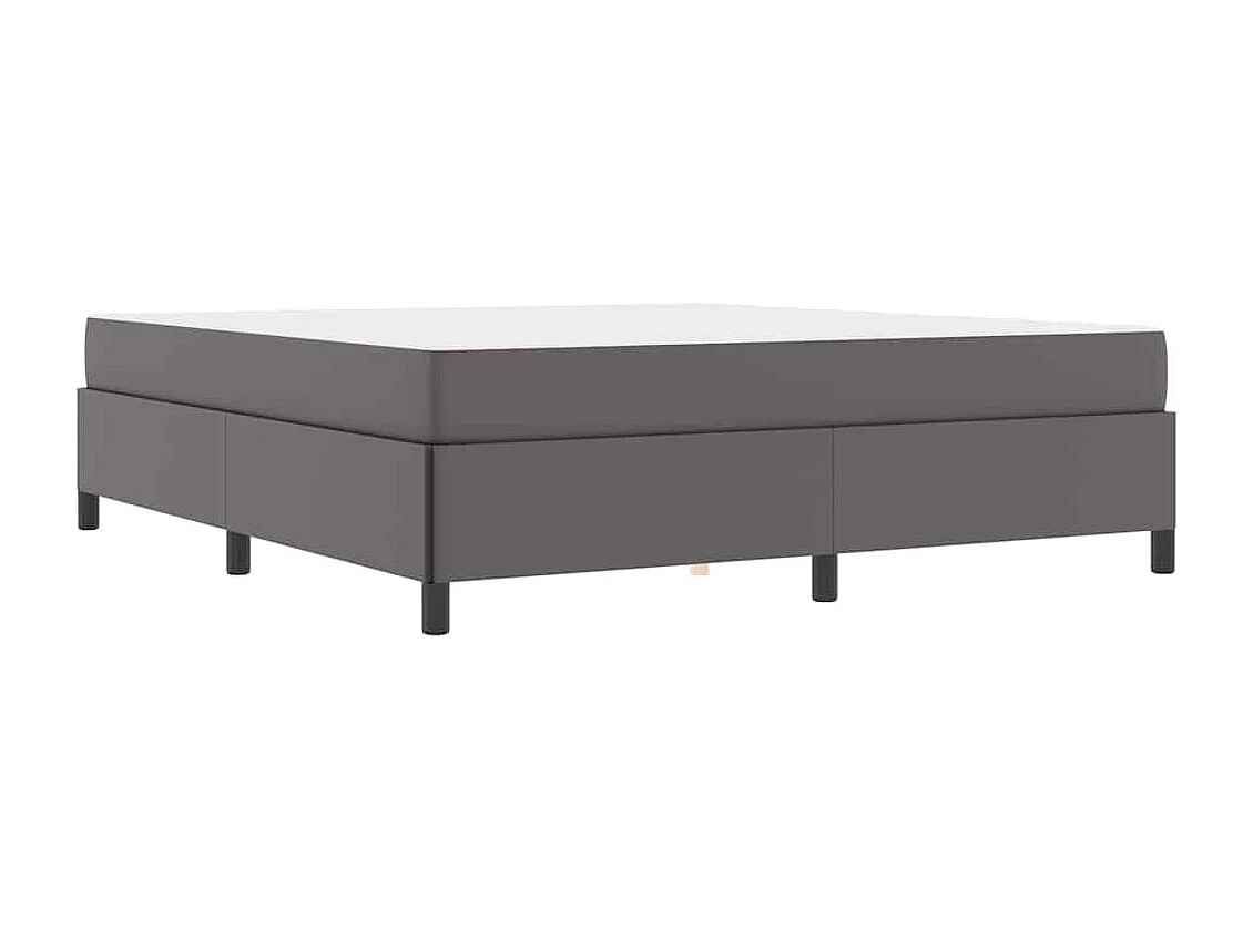 Cadre de lit avec matelas Gris 180 x 200 cm Faux cuir