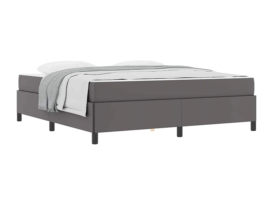 Cadre de lit avec matelas Gris 180 x 200 cm Faux cuir