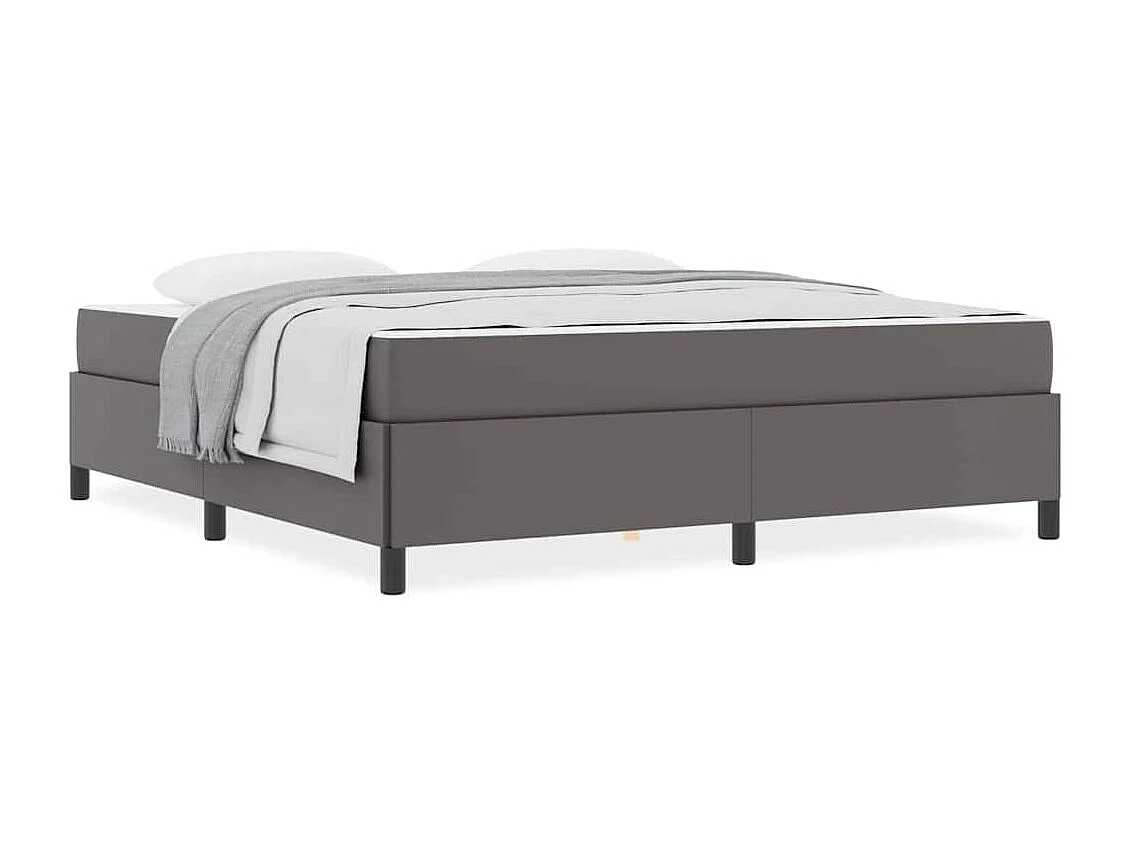 Cadre de lit avec matelas Gris 180 x 200 cm Faux cuir
