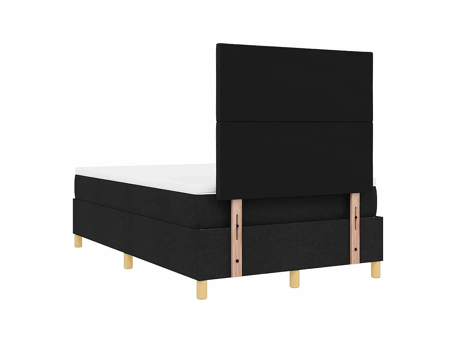 Cadre de lit avec matelas Noir 120 x 200 cm tissu