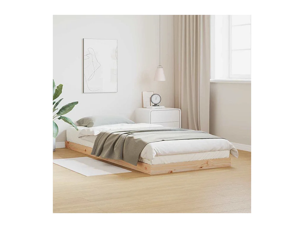 Cadre de lit surélevé Naturel 80 x 210 cm Bois de pin massif