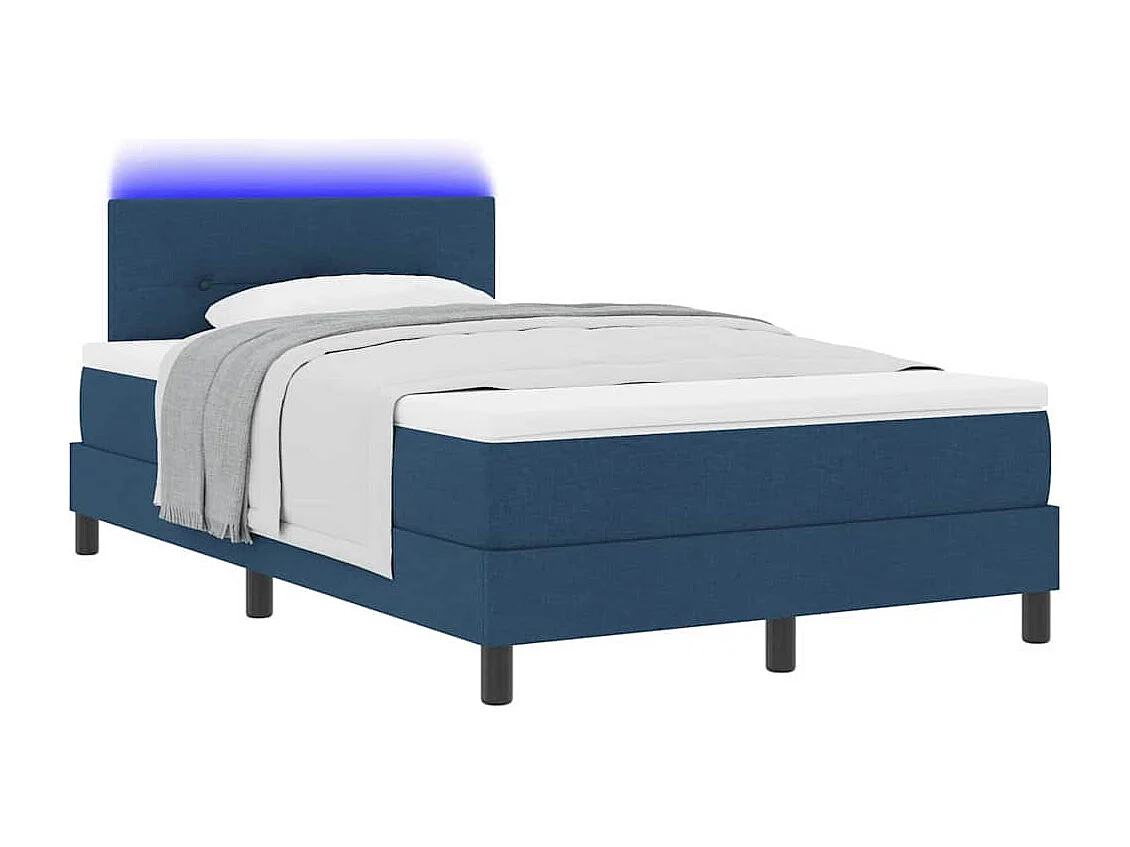 Cama tipo Box Spring con colchón Azul 120 x 190 cm tela
