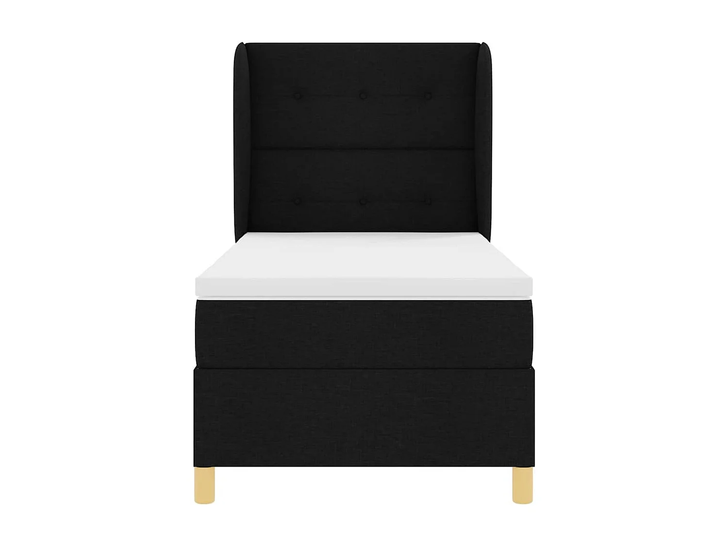 Cama Box Springs com Colchão Cinza Escuro 90x190 cm Preto