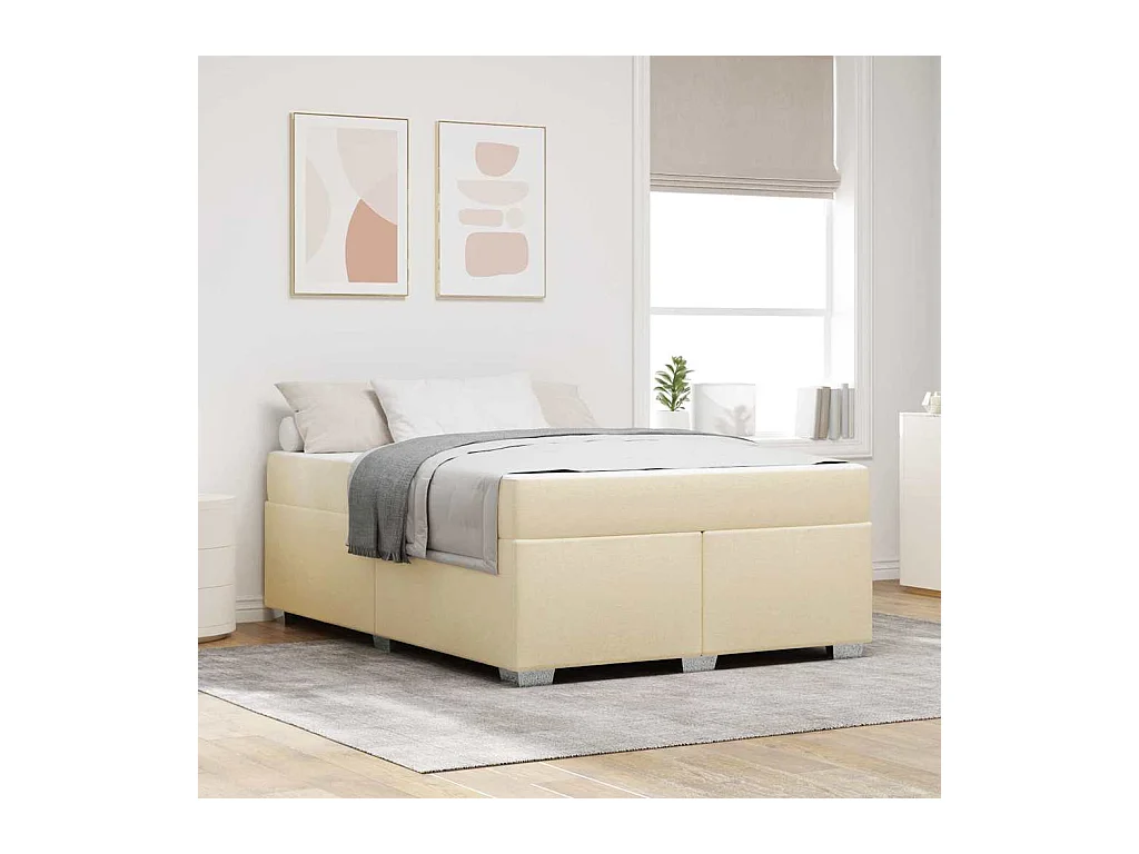 Bedframe Crème 140 x 200 cm Stof
