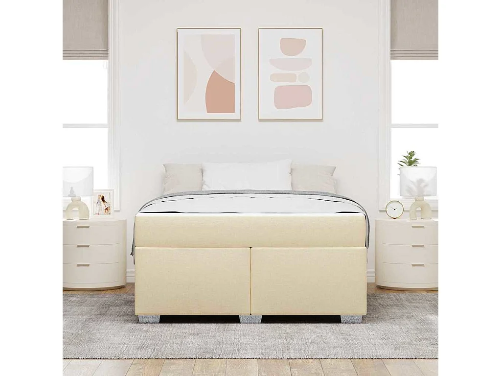 Bedframe Crème 140 x 200 cm Stof