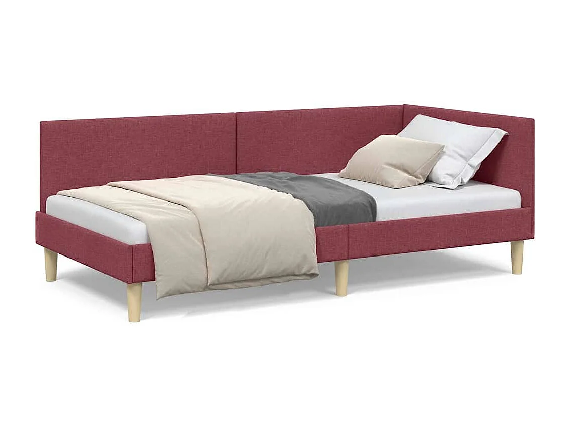 Cadre de lit d'angle Autre Rouge bordeaux 90 x 200 cm