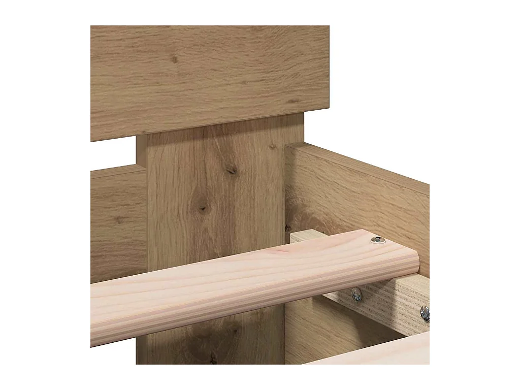 Cadre de lit chêne artisanal 90 x 190 cm Bois d'ingénierie