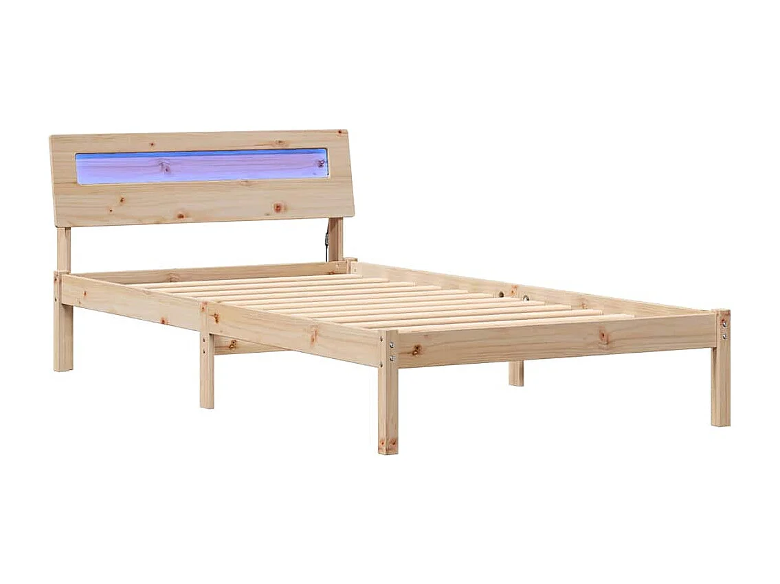 Bedframe met hoofdeinde Bruin 80 x 200 cm Massief grenenhout