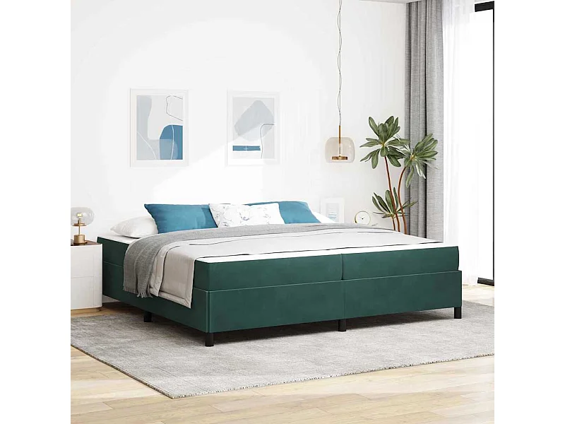 Estrutura da Cama Verde Escuro, Verde e Branco 200 x 200 cm
