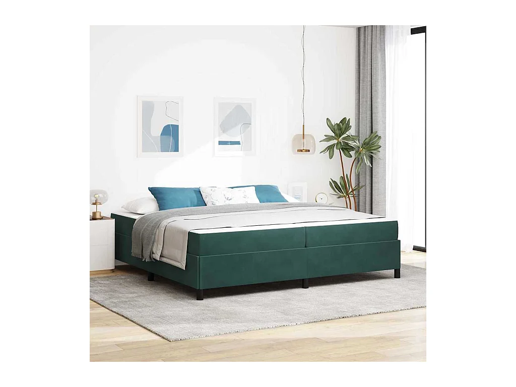 Estrutura da Cama Verde Escuro, Verde e Branco 200 x 200 cm