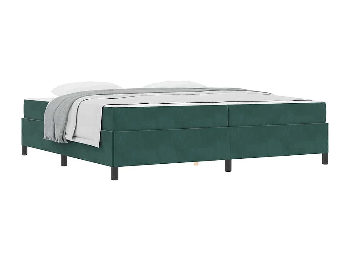 Bedframe Donkergroen, Groen en Wit 200 x 200 cm Fluweel