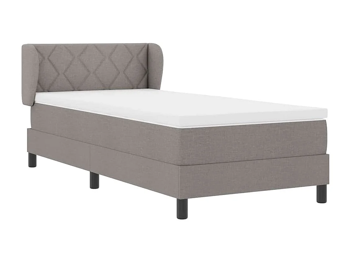 Cadre de lit avec matelas Taupe 100 x 200 cm tissu
