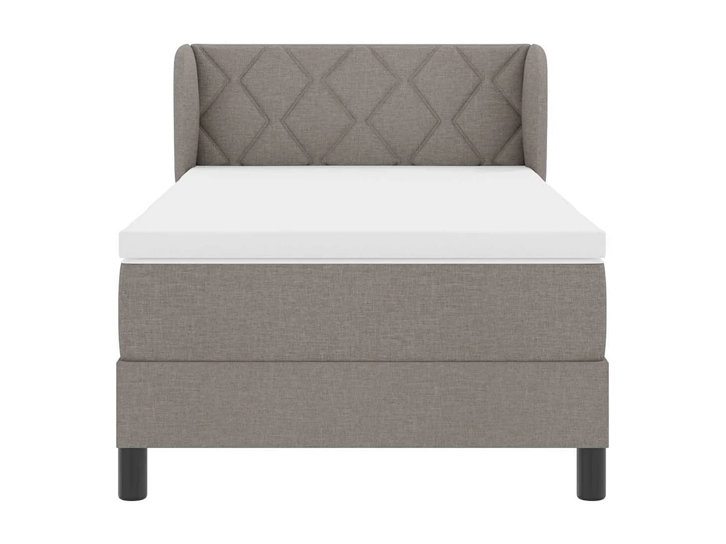 Cadre de lit avec matelas Taupe 100 x 200 cm tissu