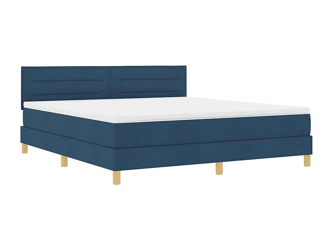 Cama tipo Box Spring con colchón Azul 180 x 200 cm tela