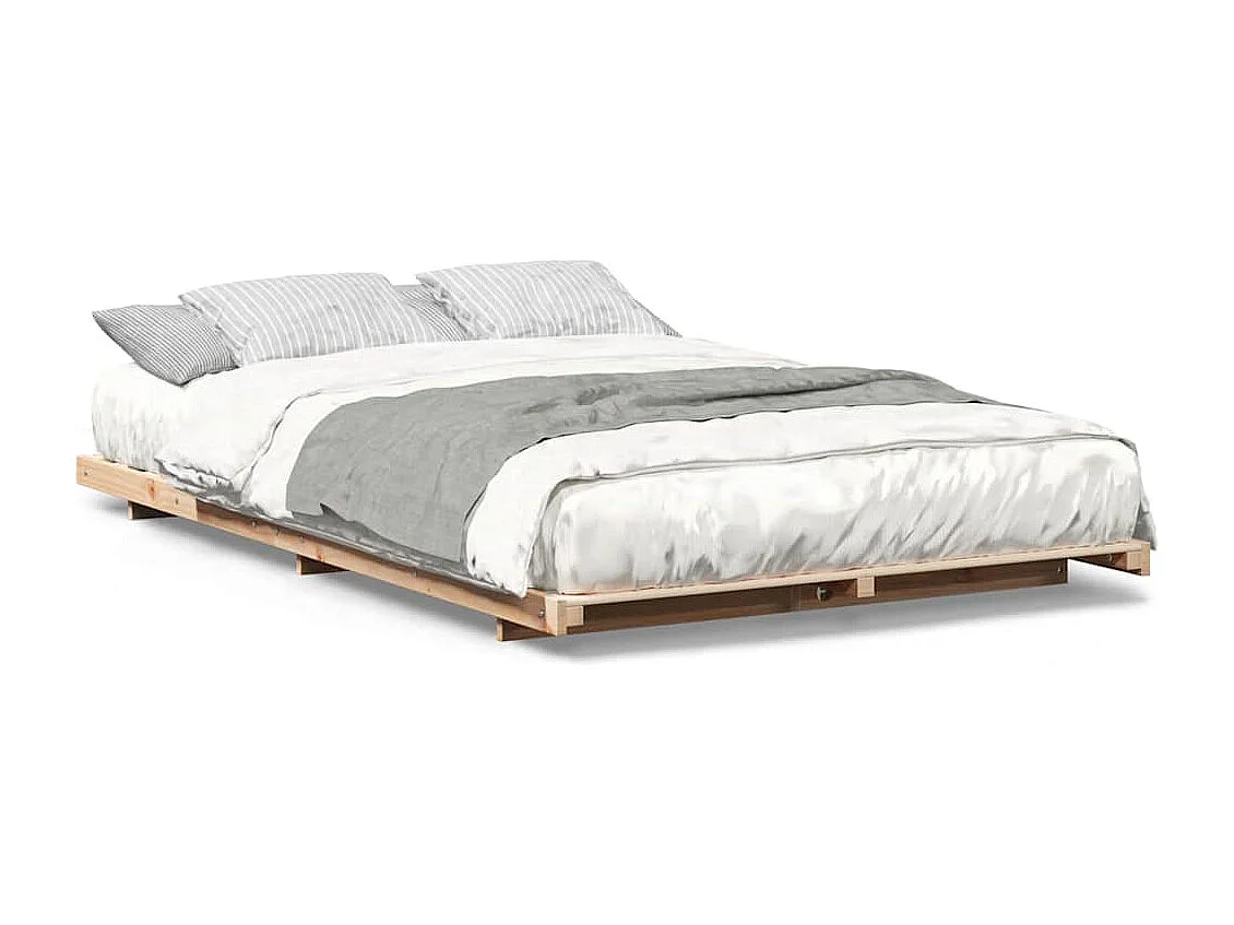 Estructura de cama Marrón 120 x190 cm Madera maciza de pino