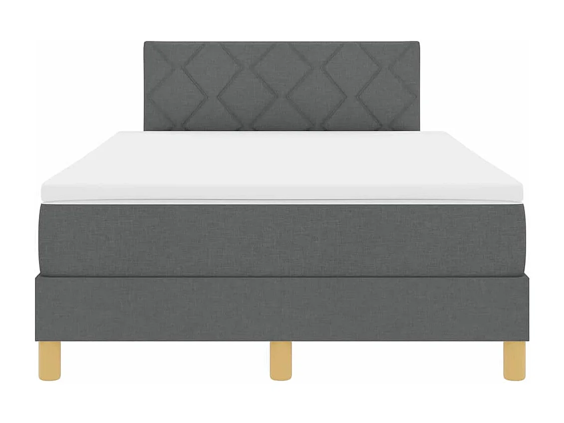 Cadre de lit avec matelas Gris foncé 120 x 200 cm tissu