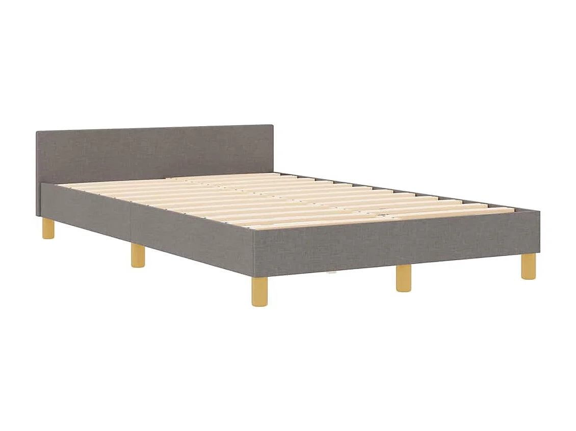 Cadre de lit avec tête de lit Taupe 120 x 190 cm tissu