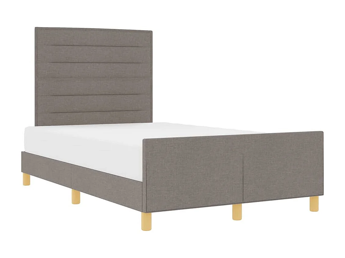 Cadre de lit avec tête de lit Taupe 120 x 190 cm tissu
