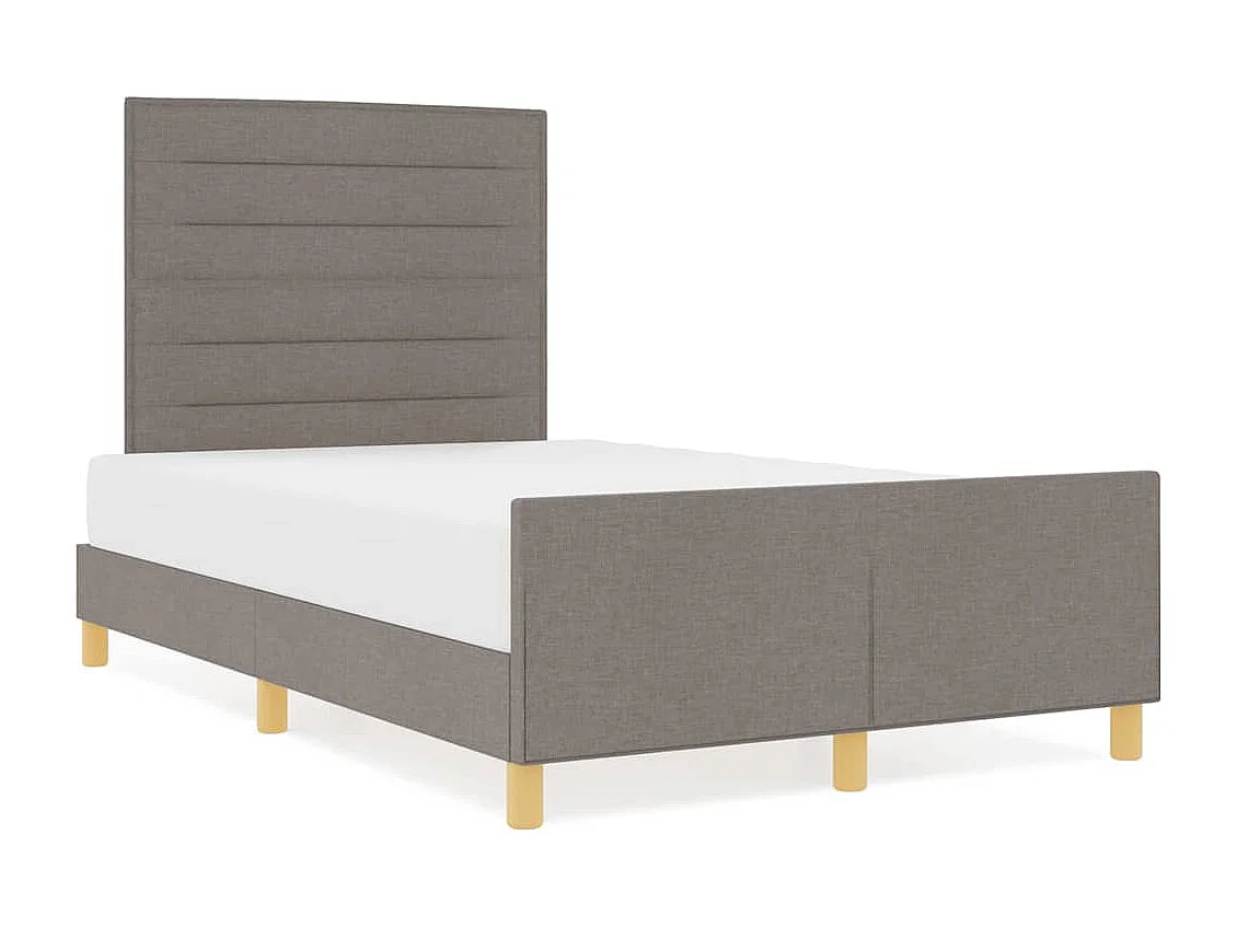 Cadre de lit avec tête de lit Taupe 120 x 190 cm tissu