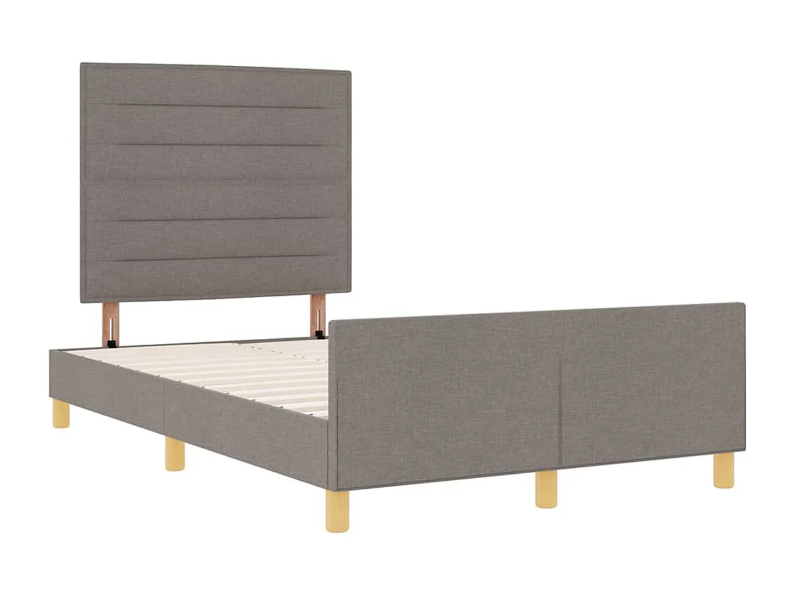 Cadre de lit avec tête de lit Taupe 120 x 190 cm tissu