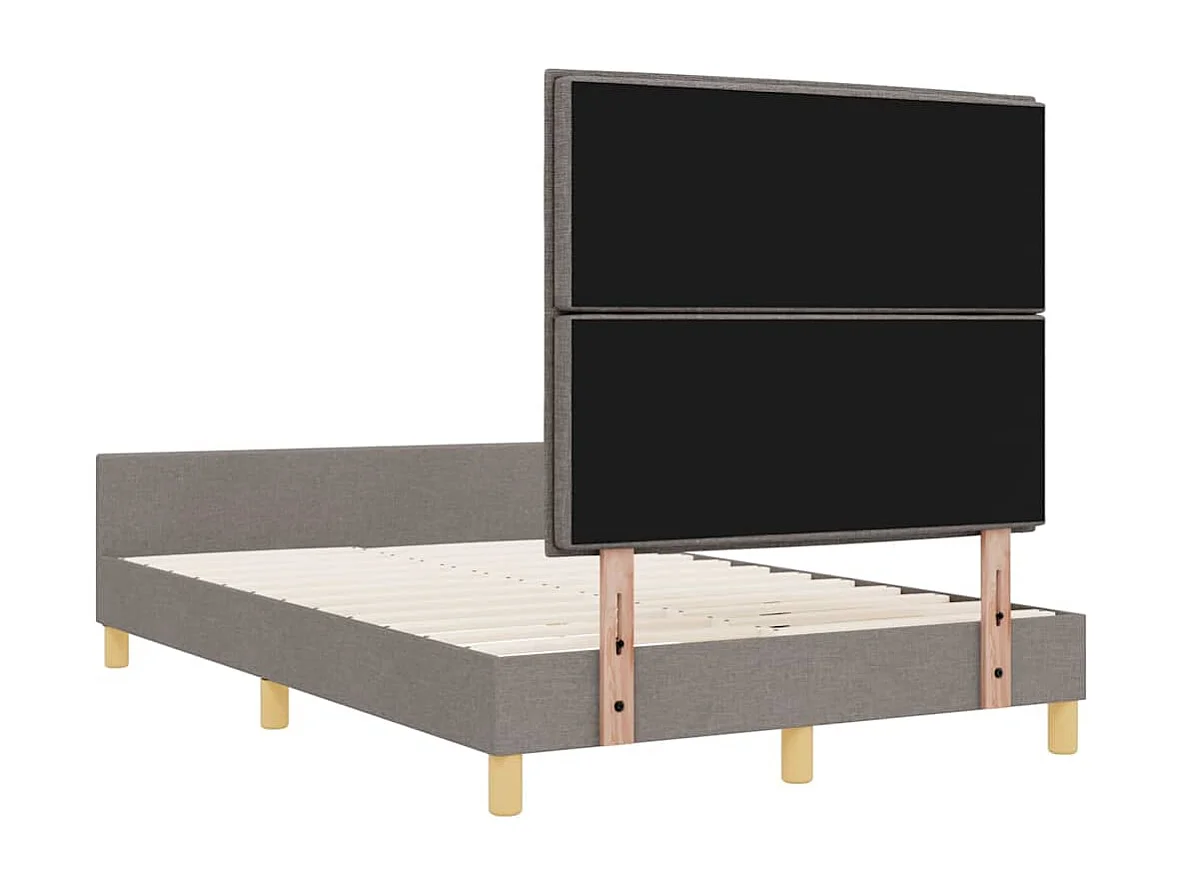 Cadre de lit avec tête de lit Taupe 120 x 190 cm tissu