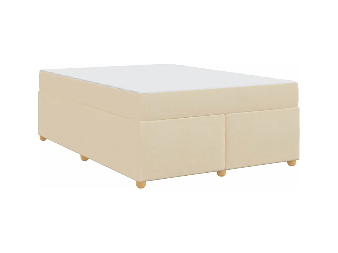 Cadre de lit avec matelas Crème 160 x 200 cm tissu