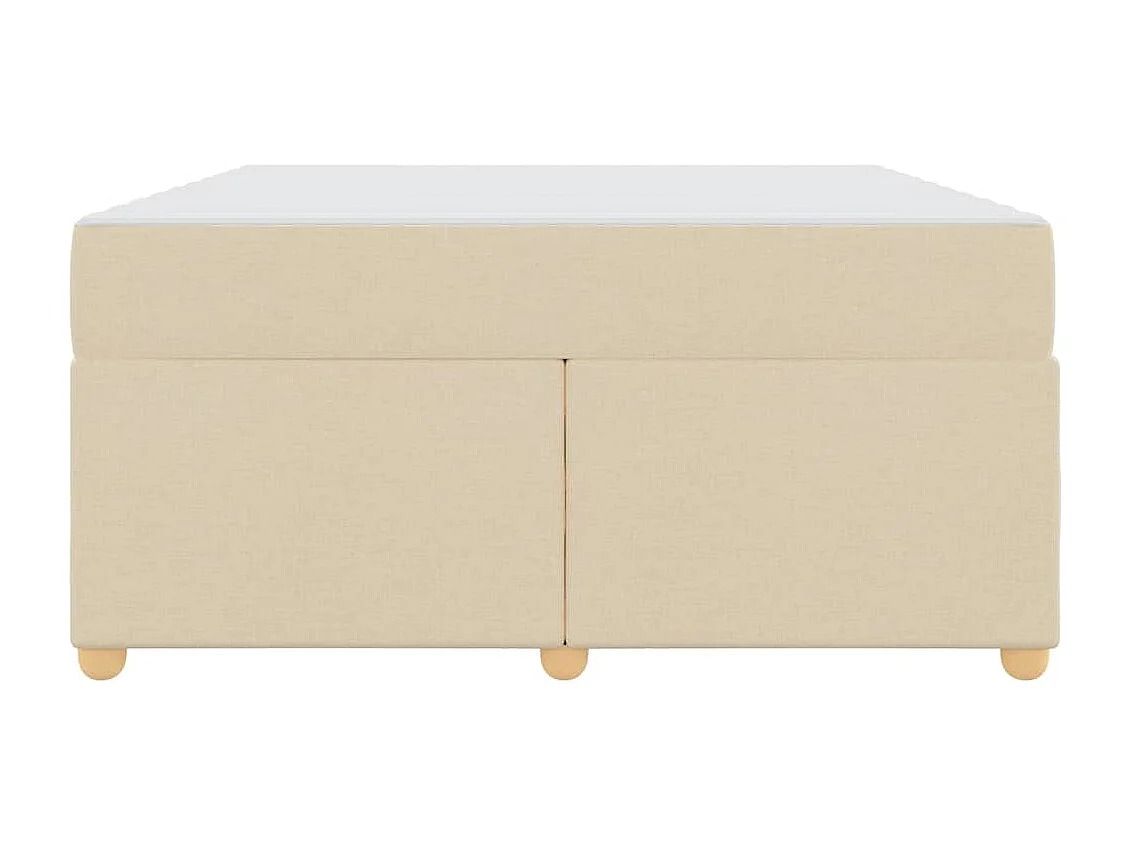 Cadre de lit avec matelas Crème 160 x 200 cm tissu