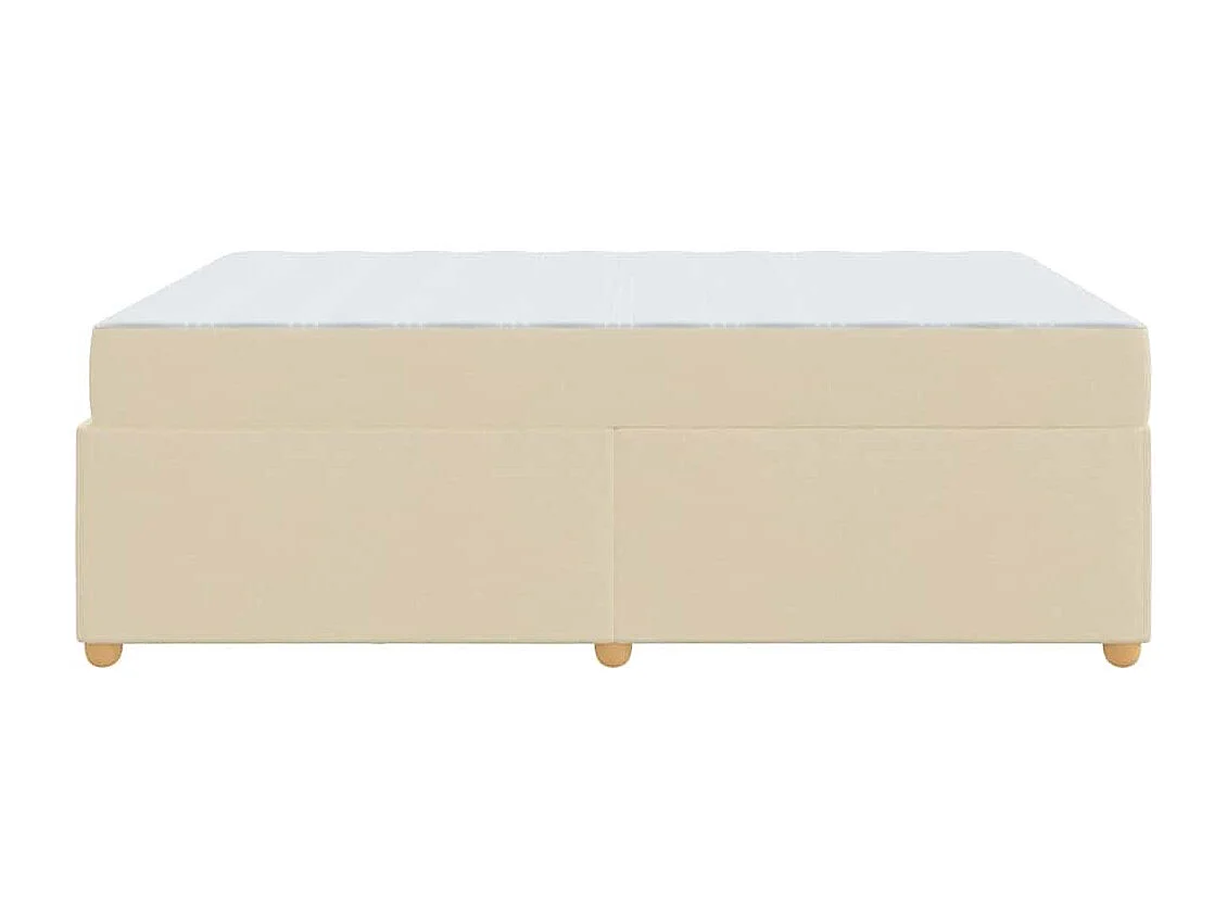 Cadre de lit avec matelas Crème 160 x 200 cm tissu
