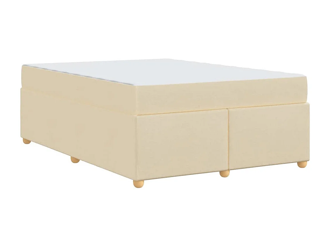Estrutura da Cama com colchão Creme 160 x 200 cm tecido