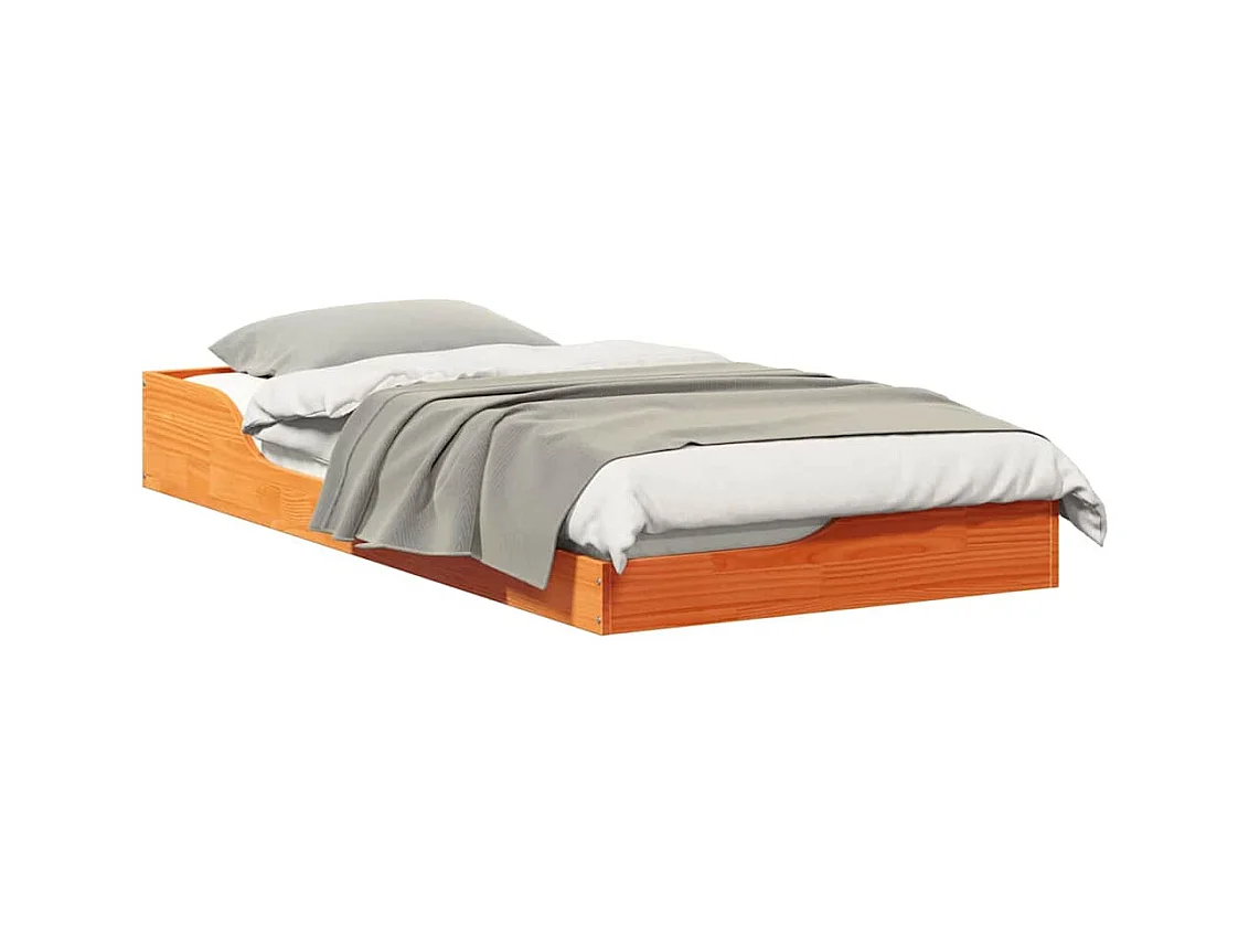 Estructura de cama Marrón cera 75 x 190 cm