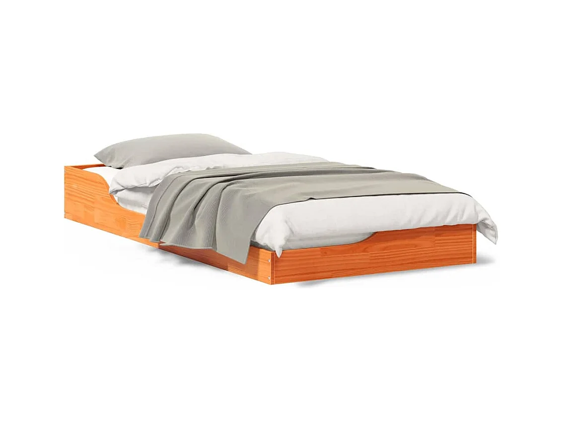 Estructura de cama Marrón cera 75 x 190 cm