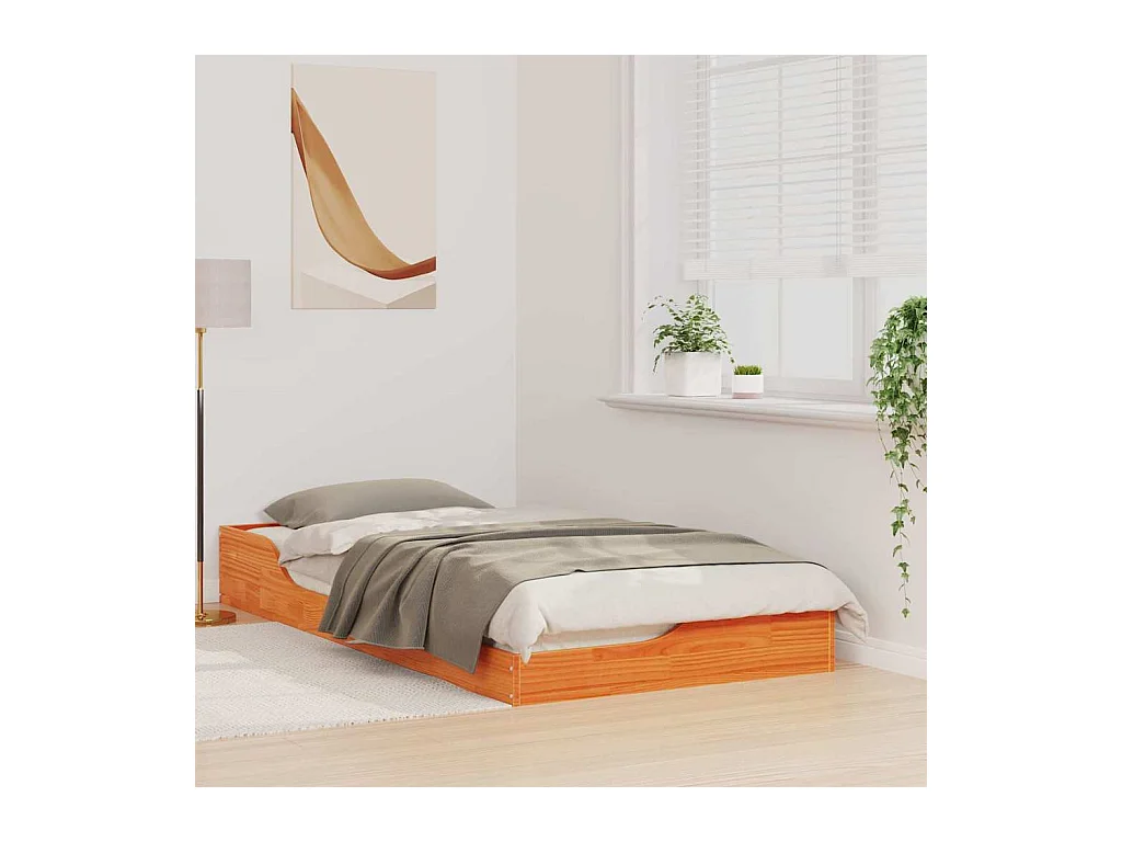 Estructura de cama Marrón cera 75 x 190 cm